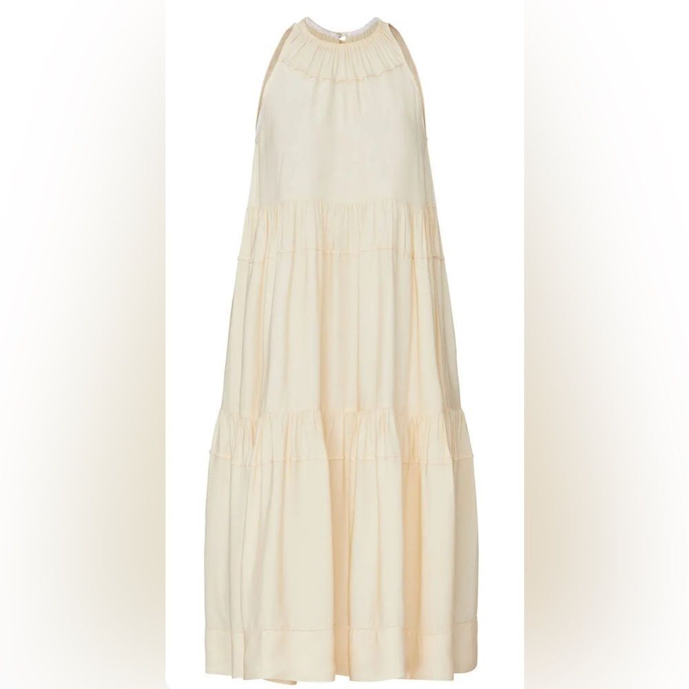 Rosetta Getty Tiered Ruffle Halter Dress Sz 10